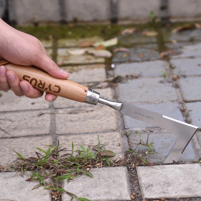 Könnyű kerti gyomlálás rozsdamentes kézi gyomlálóval